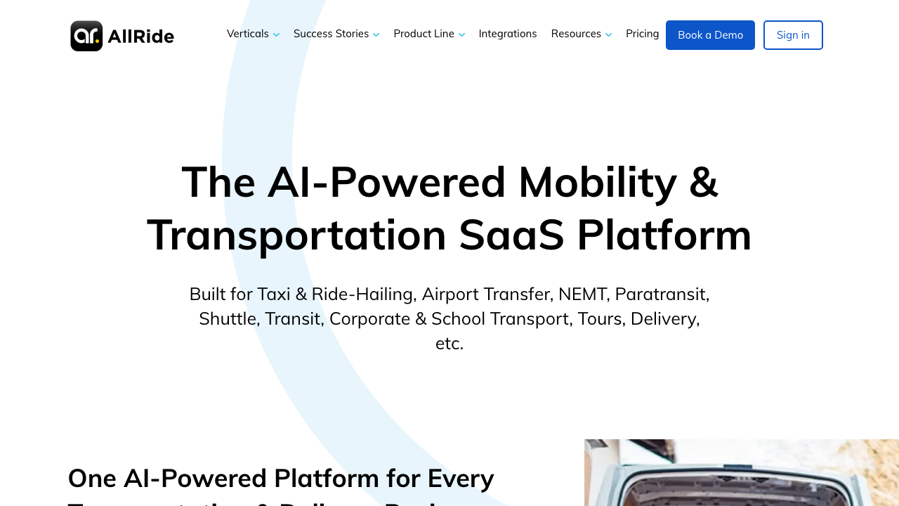 AllRide Apps website screenshot