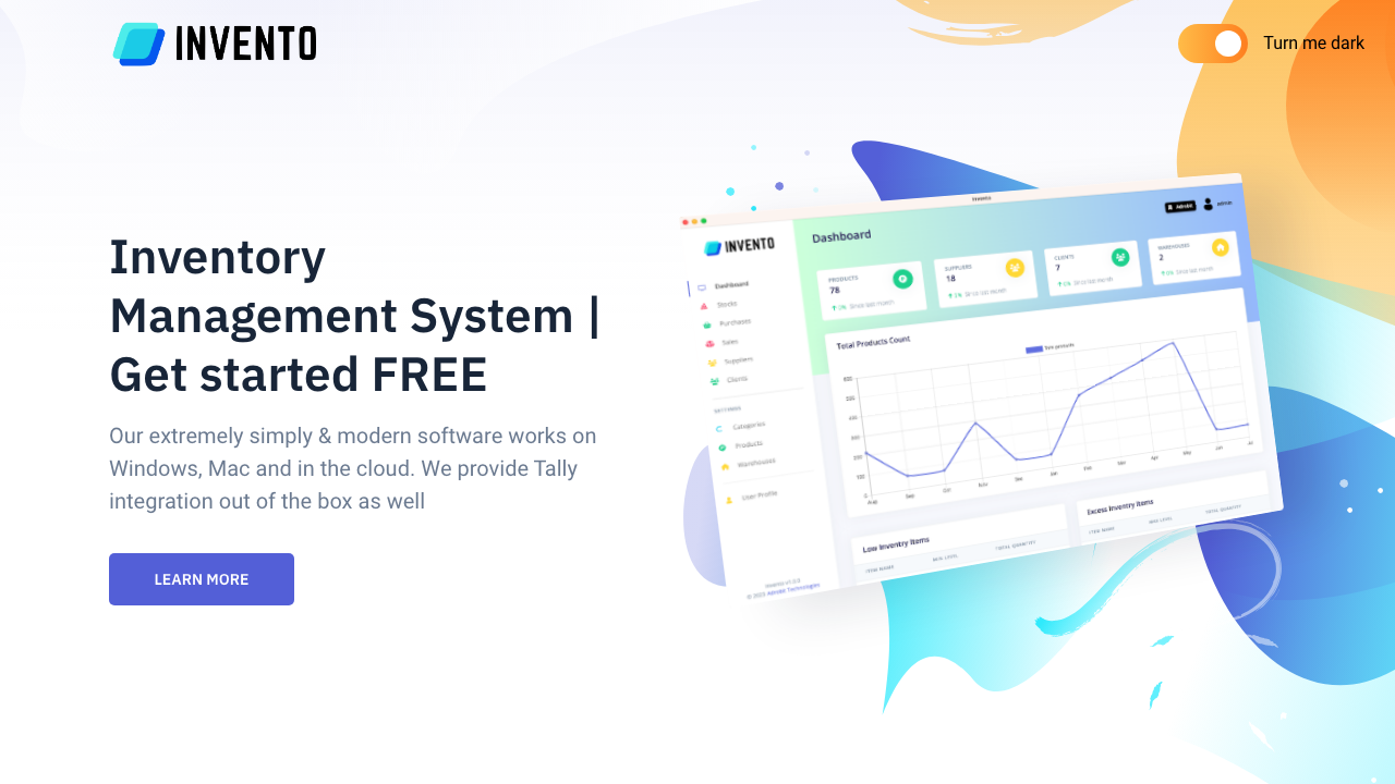 Invento website screenshot